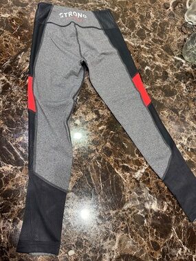 Women’s Strong by Zumba Gray Performance Training Pants with Red Accents